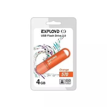 Флешка 4Gb USB 2.0 EXPLOYD 570, оранжевый (EX-4GB-570-Orange)