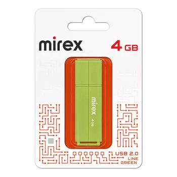 Флешка 4Gb USB 2.0 Mirex Line 13600-FMULGN04, зеленый (13600-FMULGN04)
