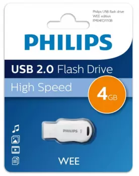 Флешка 4Gb USB 2.0 PHILIPS WEE, белый (FM04FD110B/97)