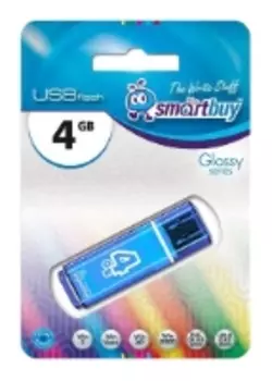 Флешка 4Gb USB 2.0 SmartBuy Glossy Glossy, оранжевый (SB4GBGS-Or)