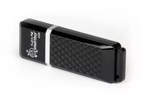 Флешка 4Gb USB 2.0 SmartBuy Quartz Quartz, черный (SB4GBQZ-K)