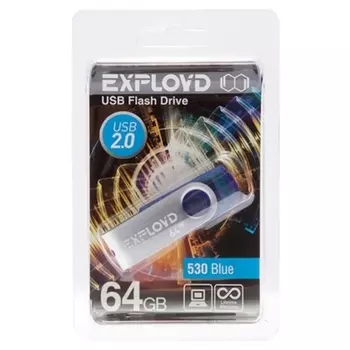 Флешка 64Gb USB 2.0 EXPLOYD 530, синий (EX064GB530-Bl)