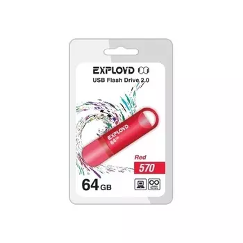 Флешка 64Gb USB 2.0 EXPLOYD 570, красный (EX-64GB-570-Red)