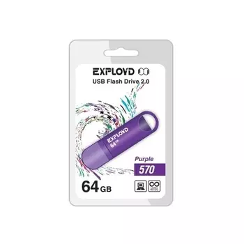 Флешка 64Gb USB 2.0 EXPLOYD 570, пурпурный (EX-64GB-570-Purple)