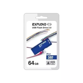 Флешка 64Gb USB 2.0 EXPLOYD 580, синий (EX-64GB-580-Blue)
