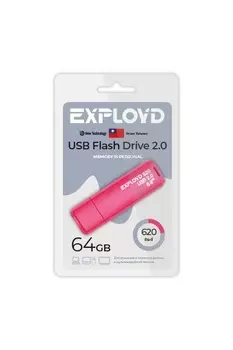 Флешка 64Gb USB 2.0 EXPLOYD 620, красный (EX-64GB-620-Red)