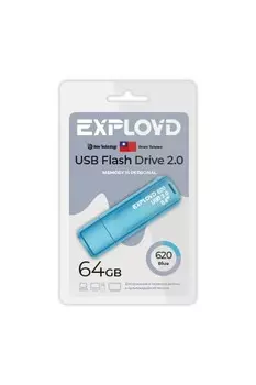 Флешка 64Gb USB 2.0 EXPLOYD 620, синий (EX-64GB-620-Blue)
