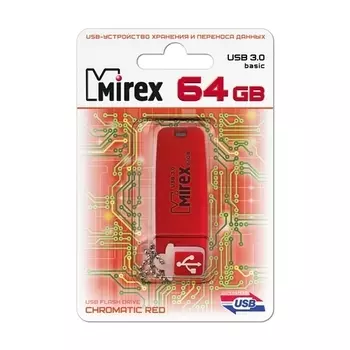 Флешка 64Gb USB 3.0 Mirex CHROMATIC, красный (13600-FM3СHR64)