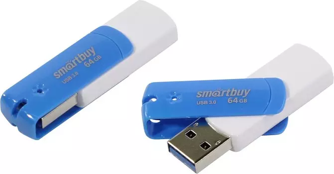 Флешка 64Gb USB 3.0 SmartBuy Diamond, голубой (SB64GBDB-3)