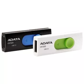 Флешка 64Gb USB 3.1 ADATA UV320, черный/голубой (AUV320-64G-RBKBL)