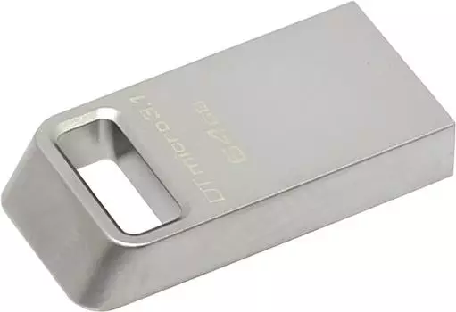 Флешка 64Gb USB 3.1 Kingston DataTraveler Micro, серебристый (DTMC3/64GB)