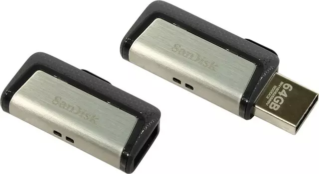 Флешка 64Gb USB 3.1 Type-C Sandisk Ultra Dual, серый/узор (SDDDC2-064G-G46)