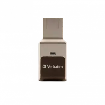 Флешка 64Gb USB 3.2 Gen 1 Verbatim FINGERPRINT SECURE, серебристый/коричневый (049338)