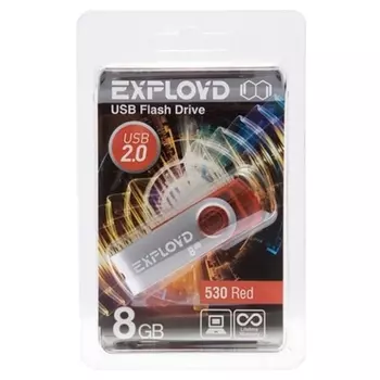 Флешка 8Gb USB 2.0 EXPLOYD 530, красный (EX008GB530-R)