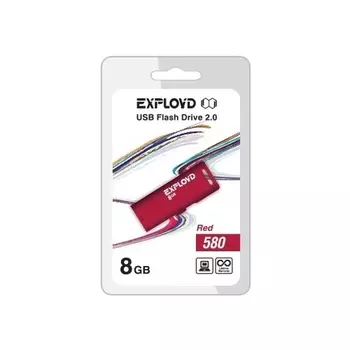 Флешка 8Gb USB 2.0 EXPLOYD 580, красный (EX-8GB-580-Red)