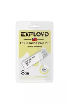 Флешка 8Gb USB 2.0 EXPLOYD 650, белый (EX-8GB-650-White)