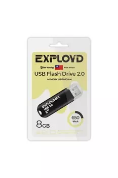 Флешка 8Gb USB 2.0 EXPLOYD 650, черный (EX-8GB-650-Black)