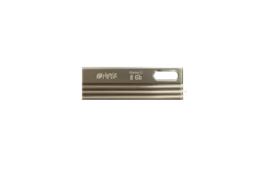 Флешка 8Gb USB 2.0 Hiper Groovy U8, титановый (HI-USB28GBU280S)