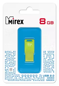 Флешка 8Gb USB 2.0 Mirex Mario, зеленый (13600-FMUMAG08)