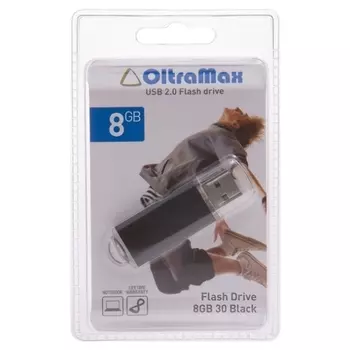 Флешка 8Gb USB 2.0 OltraMax 30, черный (OM008GB30-В)