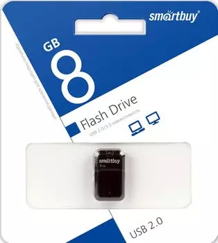 Флешка 8Gb USB 2.0 SmartBuy ART, черный (SB8GBAK)