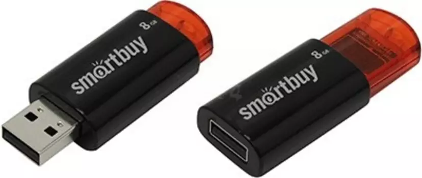 Флешка 8Gb USB 2.0 SmartBuy Click Click, черный (SB8GBCl-K)