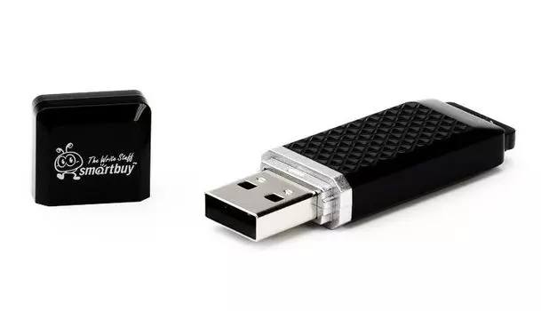 Флешка 8Gb USB 2.0 SmartBuy Quartz Quartz, черный (SB8GBQZ-K)
