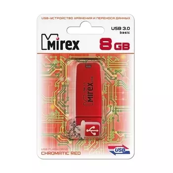 Флешка 8Gb USB 3.0 Mirex CHROMATIC, красный (13600-FM3СHR08)