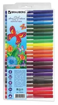 Фломастеры BRAUBERG Wonderful butterfly, 24 шт. (150524)