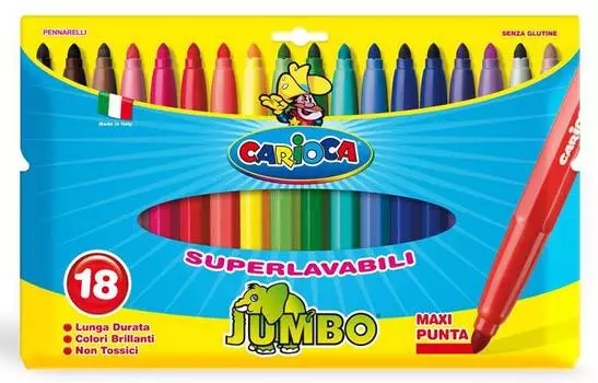 Фломастеры Carioca JUMBO, 18 шт. (40566)