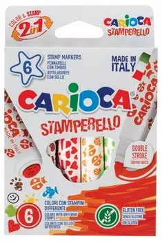 Фломастеры Carioca Stamperello, 6 шт. (42279)