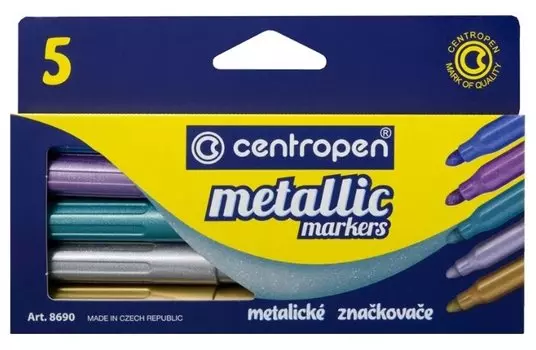 Фломастеры Centropen Metallic, 5 шт. (8690/5KK)