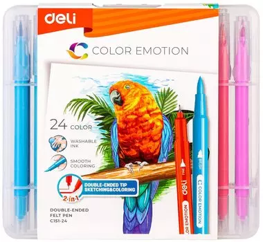 Фломастеры Deli EC151-24 Color Emotion, 24 шт. (EC151-24/A)