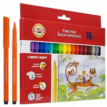 Фломастеры Koh-I-Noor 771002AH04TERU, 18 шт. (771002AH04TERU)