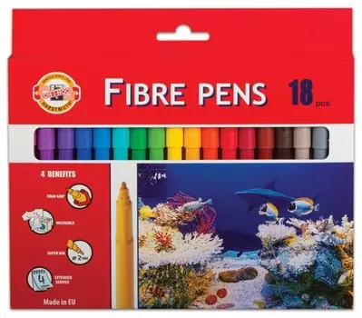 Фломастеры Koh-I-Noor Рыбки, 18 шт. (771002AH05KS)