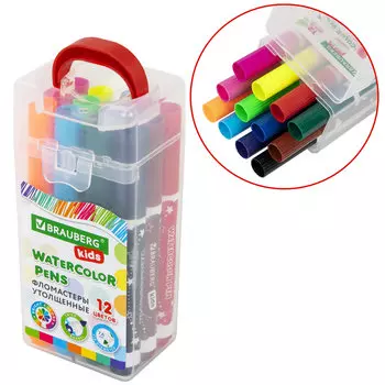 Фломастеры смываемые BRAUBERG KIDS, 12 шт. (152187)