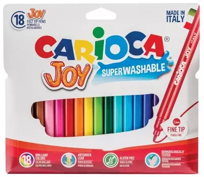 Фломастеры смываемые Carioca Joy, 18 шт. (40555)