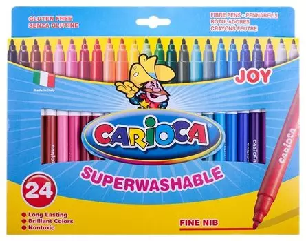 Фломастеры смываемые Carioca Joy Superwashable, 24 шт. (40615)