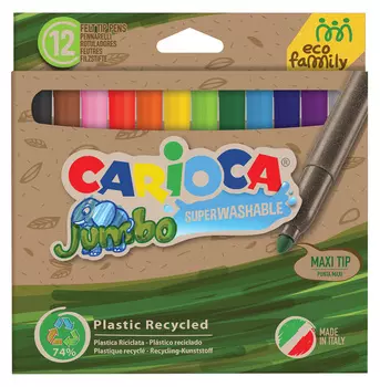 Фломастеры смываемые Carioca JUMBO, 12 шт. (43101)