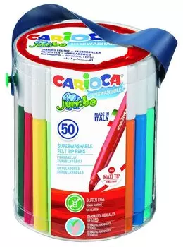 Фломастеры смываемые Carioca JUMBO, 50 шт. (42312)