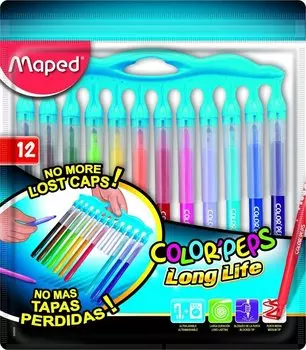 Фломастеры смываемые Maped Color Pep's Long Life, 12 шт. (845045)