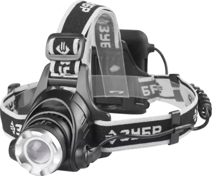 Фонарь ЗУБР ПРОФИ налобный светодиодный, 6Вт(450Лм), регулируемый фокус, 3 режима, трансформер, 4АА () [56430] {56430}