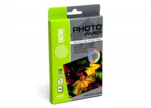 Фотобумага 10x15 190 г/м матовая, 50 листов, односторонняя, Cactus CS-MA619050/CS-MA619050 для струйной печати