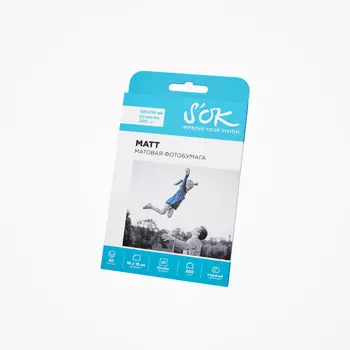 Фотобумага 10x15 200 г/м матовая, 50 листов, односторонняя, S'OK SA6200050M для струйной печати