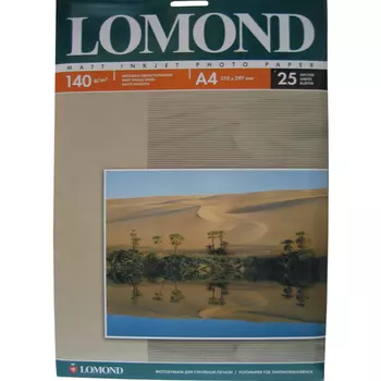 Фотобумага A4 140 г/м матовая, 25 листов, односторонняя, Lomond 0102073 для струйной печати