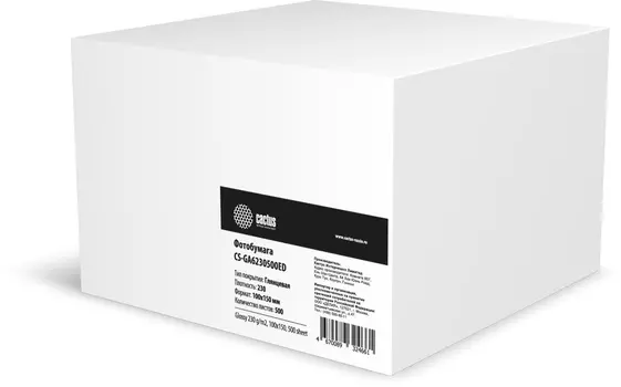 Фотобумага A6 230 г/м глянцевая, 500 листов, односторонняя, Cactus CS-GA6230500ED для струйной печати