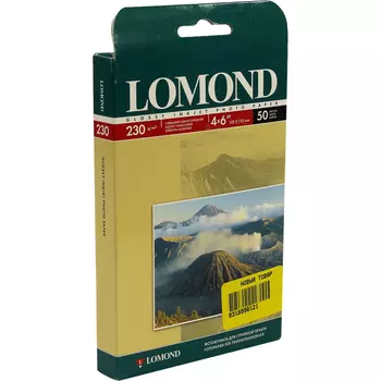 Фотобумага A6 230г/м2 глянцевая, 50 листов, односторонняя, Lomond 0102087 для струйной печати