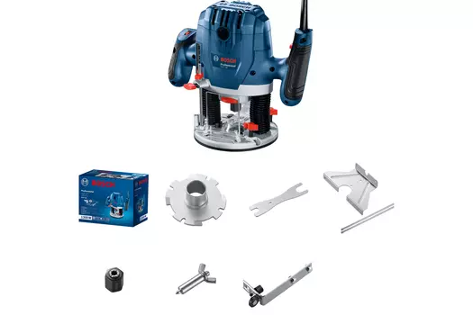 Фрезер вертикальный Bosch GOF 130 06016B7000, сетевой, 1300Вт, скорость вращения 11000 об/мин - 28000 об/мин, глубина фрезерования 55мм, размер цанги 6 мм, 8 мм, регулировка скорости вращения, 3.5кг