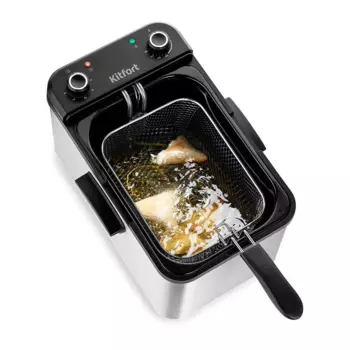 Фритюрница Kitfort КТ-4077 2.74 кВт, 4.2 л, черный/серебристый (КТ-4077)