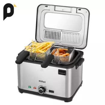 Фритюрница Kitfort КТ-6240 2 кВт, 6 л, серебристый/черный (КТ-6240)